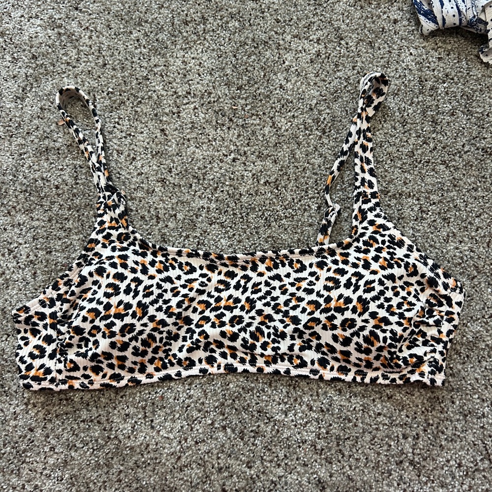 Leopard Print Bikini Top